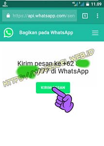 Klik Untuk memulai chat dengan tanpa menyimpan nomor ke kontak