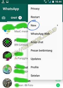 klik new untuk membuat chatting baru