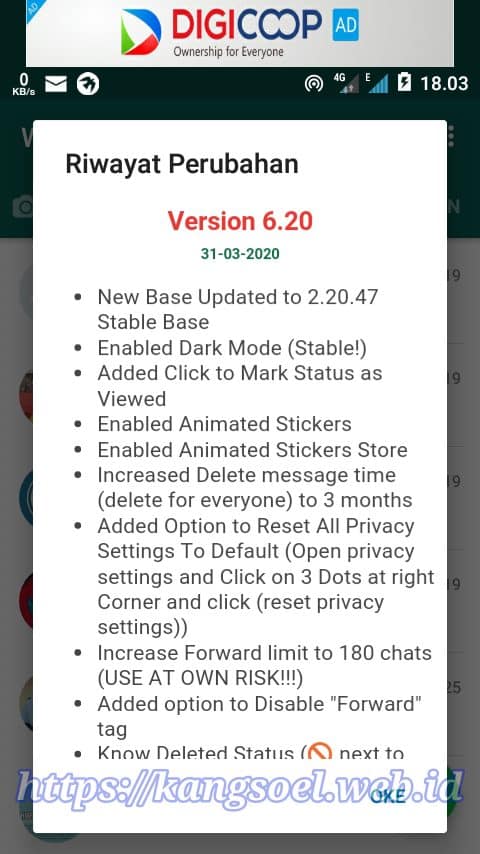 Whatsapp lite terbaru april 2020 v.6.20 com.wa 2