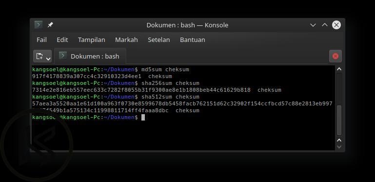 penggunaan algoritma cheksum berbeda akan menghasilkan hasil yang berbeda pula