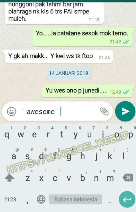 Cara Membuat Pesan Whatsapp dengan font monospaced Cara Membuat Pesan Whatsapp Monospaced
