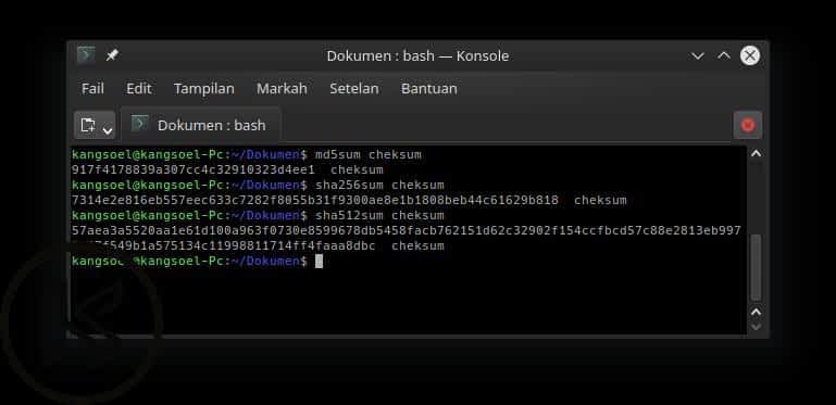 penggunaan algoritma cheksum berbeda akan menghasilkan hasil yang berbeda pula
